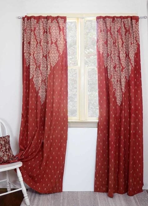 Ichcha Shanti Red Curtain Panel 3 Ichcha Shanti Red Curtain Panel