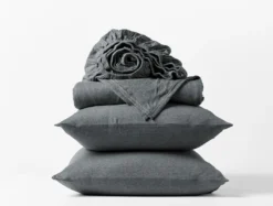 Coyuchi Jersey Sheet Set - Charcoal Heather
