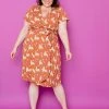 Mata Traders Katie Orchid Tigress Wrap Dress
