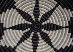 KAZI Home Goods Medium Black Hope Round Basket