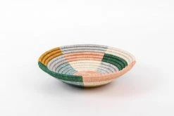 KAZI Medium Metallic Floret Round Basket Home Goods