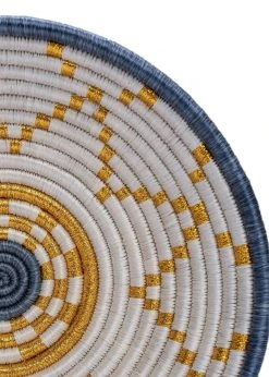 KAZI Medium Metallic Gold Hope Round Basket