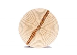 KAZI Large Banana Bark Striped Round Basket