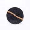 KAZI Large Banana Striped Black Round Basket