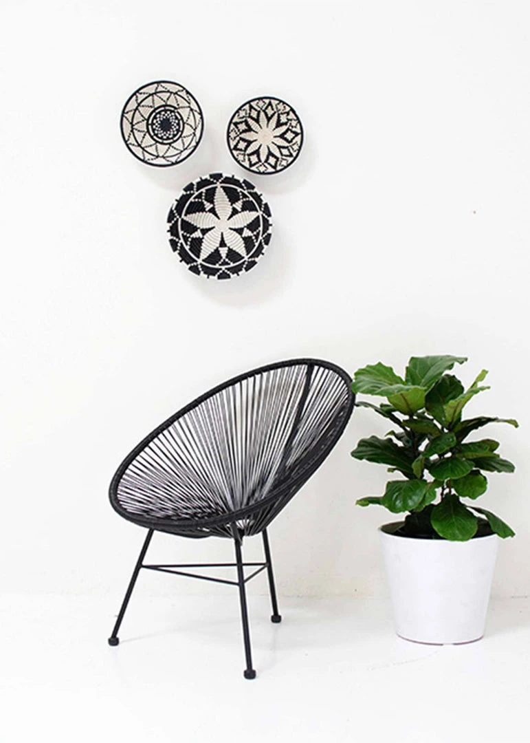 KAZI Large Black + White Thousand Hills Round Basket Home Goods 5 KAZI Large Black + White Thousand Hills Round Basket Home Goods