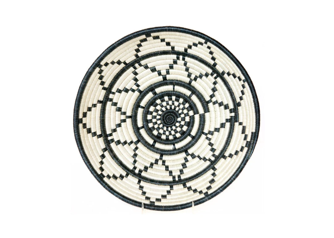 KAZI Large Black + White Thousand Hills Round Basket Home Goods 3 KAZI Large Black + White Thousand Hills Round Basket Home Goods