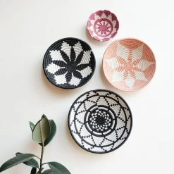 KAZI Large Black + White Thousand Hills Round Basket Home Goods 12 KAZI Large Black + White Thousand Hills Round Basket Home Goods