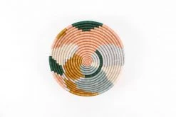 KAZI Large Metallic Floret Kijani Round Basket Home Goods