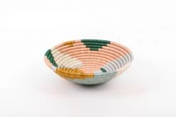 KAZI Large Metallic Floret Kijani Round Basket Home Goods