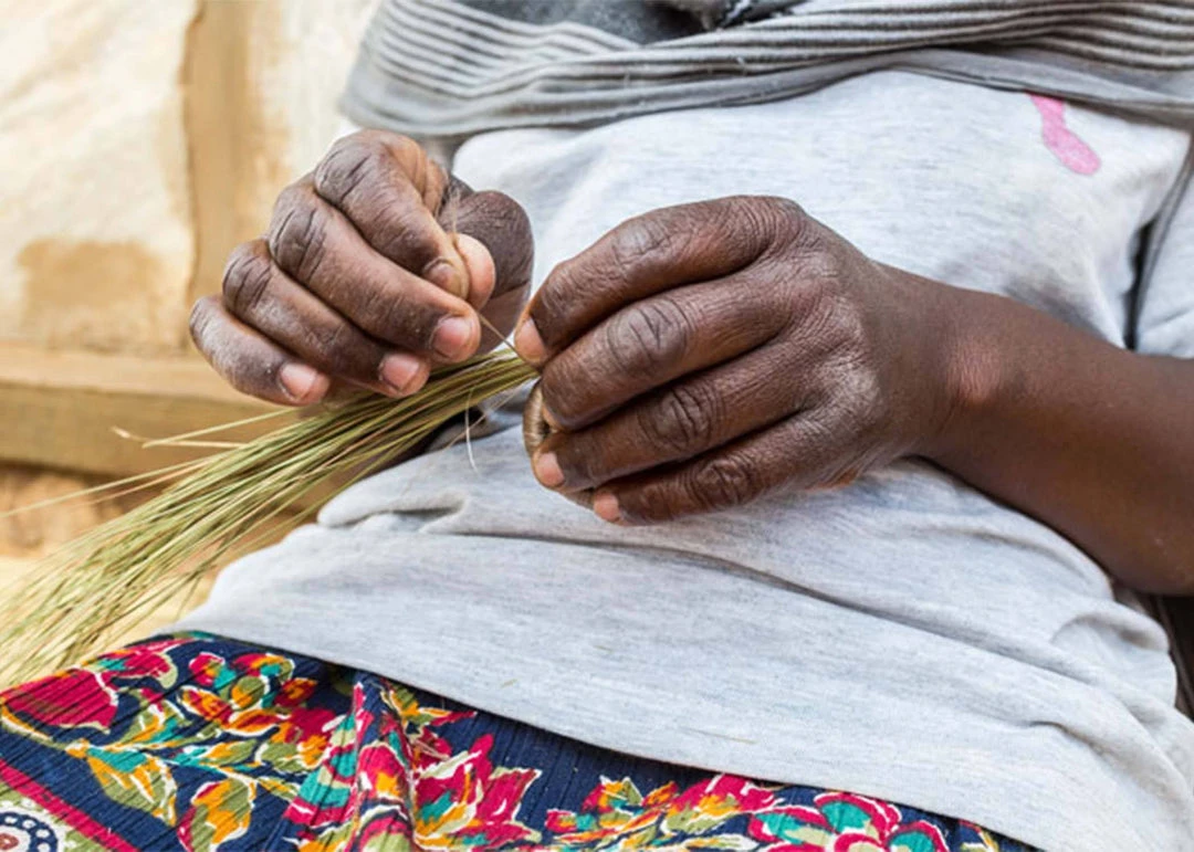 KAZI Home Goods Large Slate Hope Round Basket 7 KAZI Home Goods Large Slate Hope Round Basket