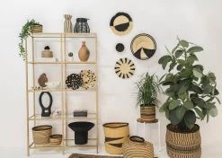 KAZI Small Black Half Moon Fringed Wall Disc Home Goods