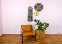 KAZI Home Goods Large Cocoa Sanaa Woven Wall Plate