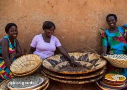 KAZI Home Goods Large Cocoa Sanaa Woven Wall Plate