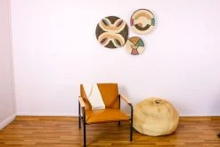 KAZI Large Lilac + Neutrals Tabia Woven Wall Plate