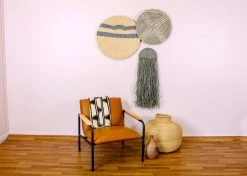 KAZI Large Opal Gray Sanaa Woven Wall Plate