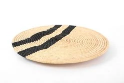 KAZI Black Double Striped Woven Wall Plate