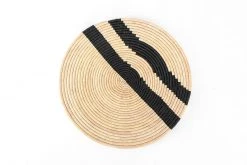 KAZI Black Double Striped Woven Wall Plate