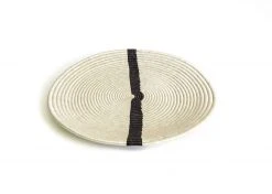 KAZI Home Goods Extra Large Black + White Modern Woven Wall Plate
