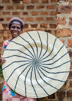 KAZI Jumbo Black Shujaa Woven Wall Plate Home Goods 8 KAZI Jumbo Black Shujaa Woven Wall Plate Home Goods