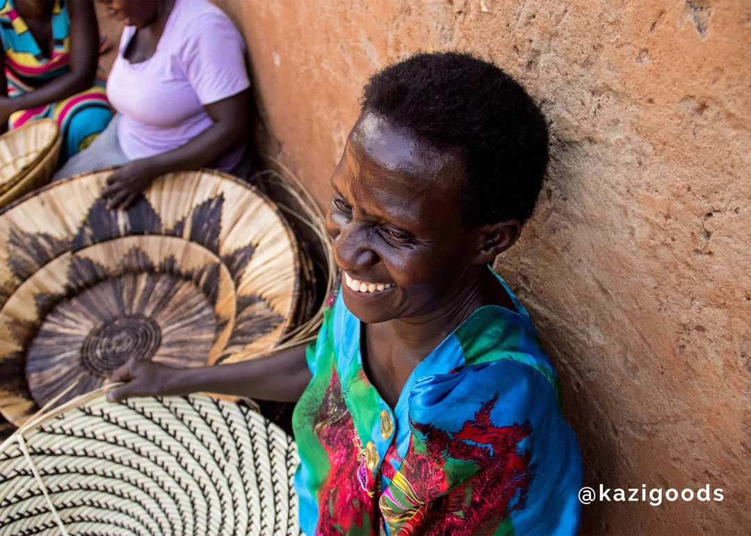 KAZI Home Goods Jumbo Forest Green + Burgundy Tabia Woven Wall Plate 7 KAZI Home Goods Jumbo Forest Green + Burgundy Tabia Woven Wall Plate