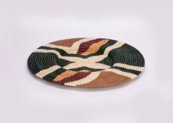 KAZI Home Goods Jumbo Forest Green + Burgundy Tabia Woven Wall Plate 9 KAZI Home Goods Jumbo Forest Green + Burgundy Tabia Woven Wall Plate