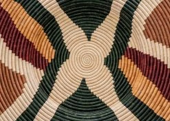 KAZI Home Goods Jumbo Forest Green + Burgundy Tabia Woven Wall Plate 10 KAZI Home Goods Jumbo Forest Green + Burgundy Tabia Woven Wall Plate