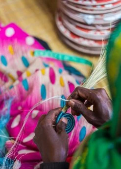 KAZI Small Black + Neon Mtoto Round Basket