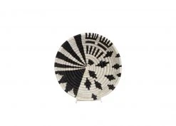 KAZI Small Black + White Fani Round Basket Home Goods