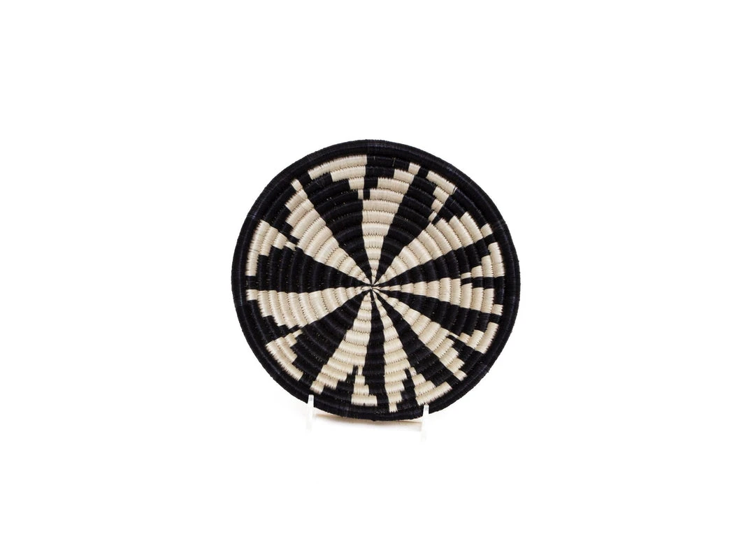 KAZI Home Goods Small Black + White Virunga Round Basket 3 KAZI Home Goods Small Black + White Virunga Round Basket