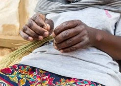 KAZI Home Goods Small Black + White Virunga Round Basket 11 KAZI Home Goods Small Black + White Virunga Round Basket
