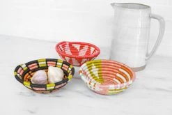 KAZI Small Coral Virunga Round Basket Home Goods