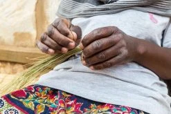 KAZI Small Gray Green Hope Round Basket Home Goods