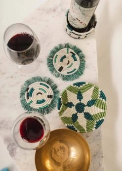 KAZI Small Pastel Green Round Basket Home Goods