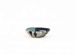 KAZI Small Silver Blue Biko Round Basket