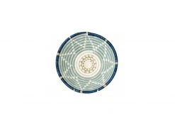 KAZI Small Silver Blue + Ficelle Round Basket Home Goods