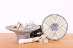 KAZI Small Spiral Metallic Gold Round Basket Home Goods