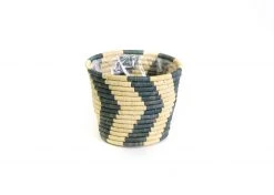 KAZI Home Goods Blue Gray Chevron Planter