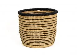 KAZI Large Striped Black Grass Planter