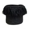 KAZI Black Fringed Large Catch All Home Goods