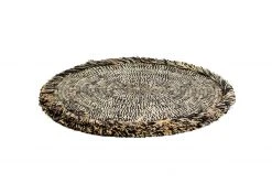 KAZI Home Goods Black Heathered Large Fringed Wall Charger