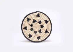 KAZI Home Goods Black + Natural Raffia Cake Stand