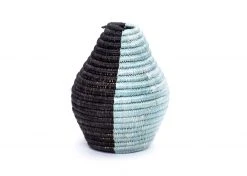 KAZI Black + Silver Blue Atelier Vase 01 Home Goods