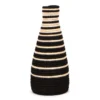 KAZI Black Striped Tall Vase Fair Trade