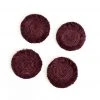 KAZI Burgundy Fringed Raffia Coasters