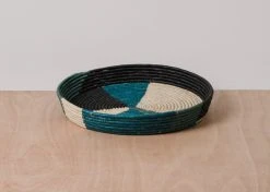 KAZI Cool Color Blocked Raffia Tray 8 KAZI Cool Color Blocked Raffia Tray