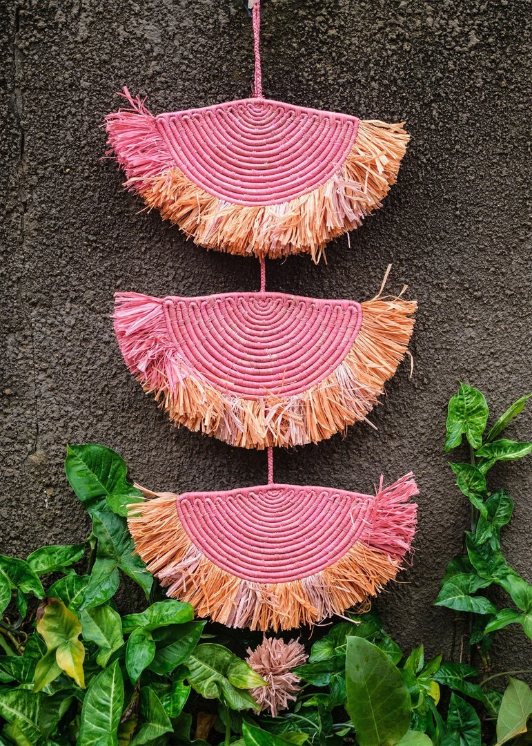 KAZI Home Goods Coral Sunset Raffia Parade Mobile 6 KAZI Home Goods Coral Sunset Raffia Parade Mobile