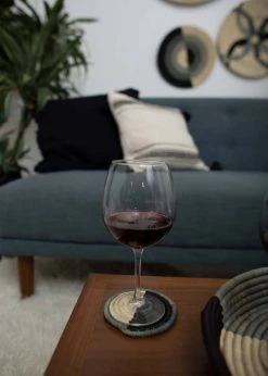 KAZI Dipped Blue Night Raffia Coaster Set