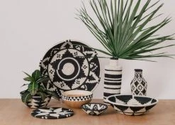 KAZI Extra Large Black + White Ikaze Basket Home Goods