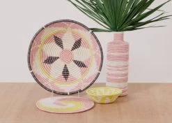 KAZI Home Goods Extra Large Pale Blush + Sun Kwizera Wall Bowl 7 KAZI Home Goods Extra Large Pale Blush + Sun Kwizera Wall Bowl