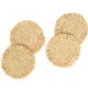 KAZI Office Accessories Fringed Natural Drink Oversized Coaster Set 1 KAZI Office Accessories Fringed Natural Drink Oversized Coaster Set